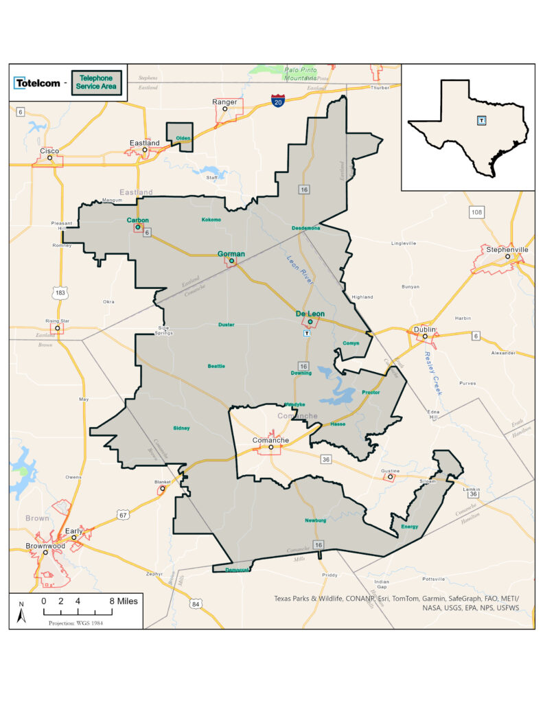 Totelcom Telephone Service Area Map \(10\.15\.2024\)